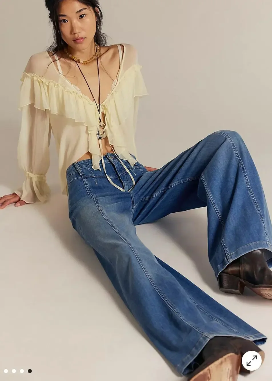FP We The Free Libre Wide-Leg Jeans Goodie Goodie 30 Boho chic coastal cowgirl